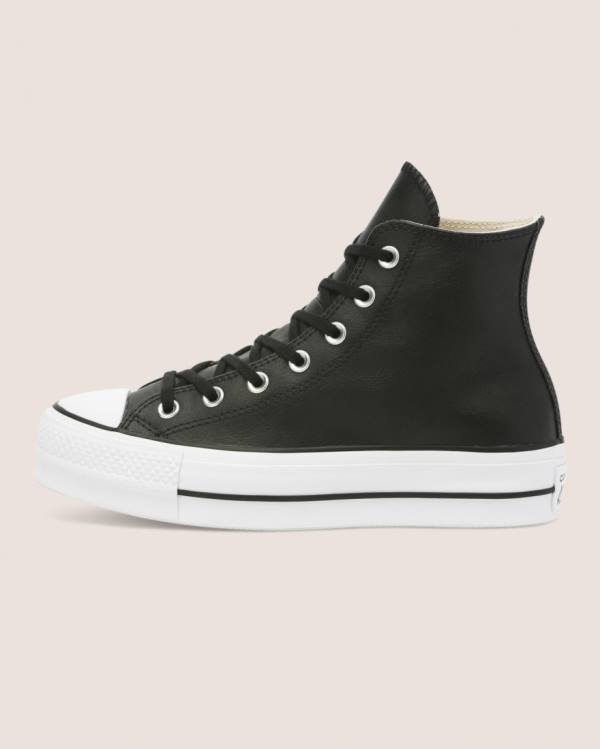 Converse Chuck Taylor All Star Lift Clean Kozene Vysoké Tenisky Čierne | CV-673GBI