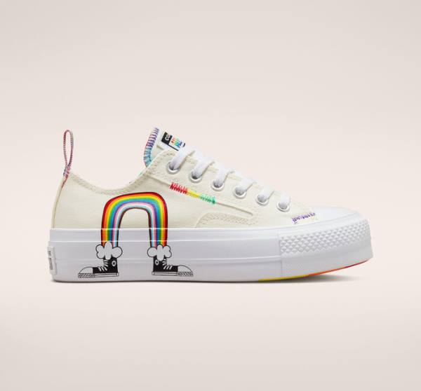 Converse Chuck Taylor All Star Lift Platforme Pride Nízke Tenisky Červené | CV-130BOF