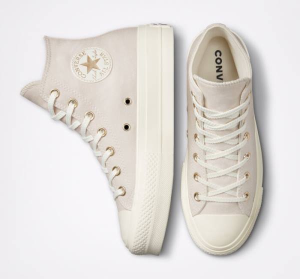 Converse Chuck Taylor All Star Lift Platforme Golden Elements Vysoké Tenisky Hnede Svetlo Zlate | CV-241ARE