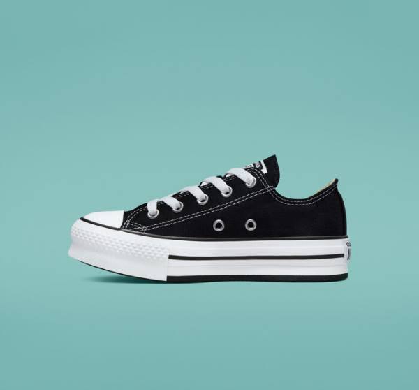 Converse Chuck Taylor All Star Lift Platforme Nízke Tenisky Čierne Biele | CV-489WTB