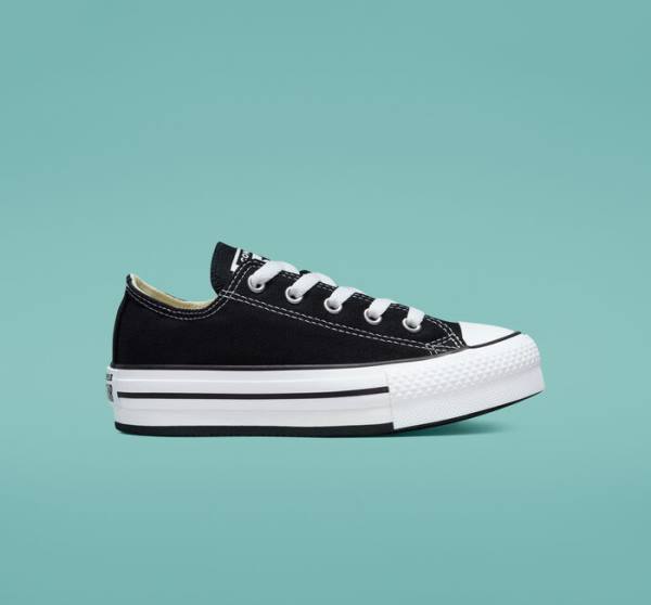 Converse Chuck Taylor All Star Lift Platforme Nízke Tenisky Čierne Biele | CV-489WTB