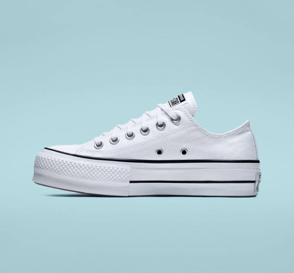 Converse Chuck Taylor All Star Lift Platforme Platene Nízke Tenisky Biele Čierne Biele | CV-832VSD