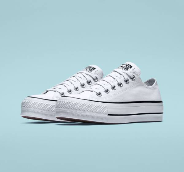 Converse Chuck Taylor All Star Lift Platforme Platene Nízke Tenisky Biele Čierne Biele | CV-832VSD