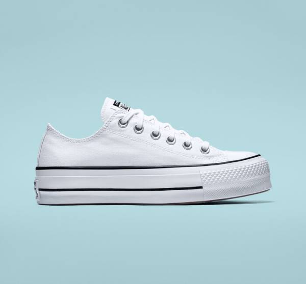 Converse Chuck Taylor All Star Lift Platforme Platene Nízke Tenisky Biele Čierne Biele | CV-832VSD