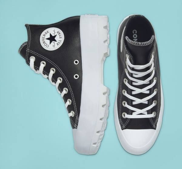 Converse Chuck Taylor All Star Lugged Kozene Vysoké Tenisky Čierne Biele | CV-941OSJ