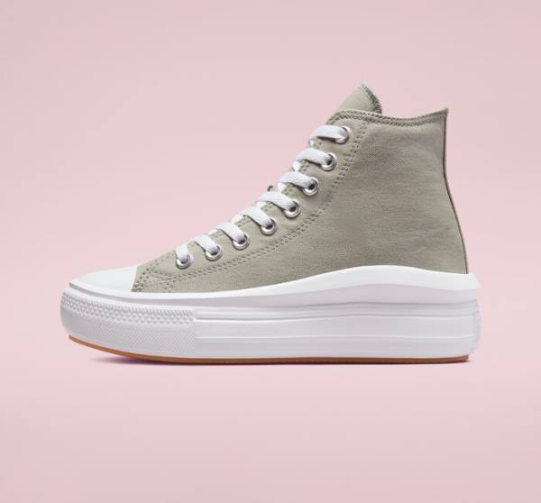 Converse Chuck Taylor All Star Move Platforme Seasonal Color Vysoké Tenisky Olivovo Zelená Biele Biele | CV-960AZL