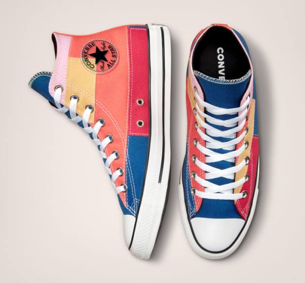 Converse Chuck Taylor All Star Patchwork Vysoké Tenisky Modre Ruzove | CV-548BWH