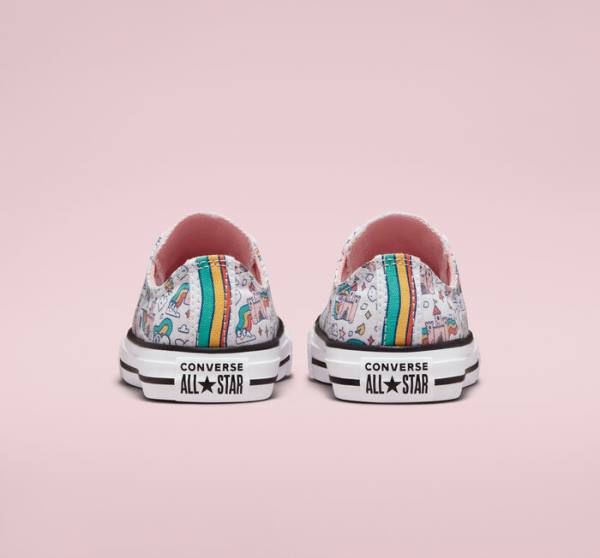 Converse Chuck Taylor All Star Rainbow Castles Nízke Tenisky Biele Ruzove Tyrkysové | CV-324TSP