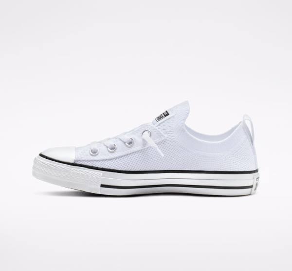 Converse Chuck Taylor All Star Shoreline Knit Slip Nízke Tenisky Biele Čierne Biele | CV-639YIS