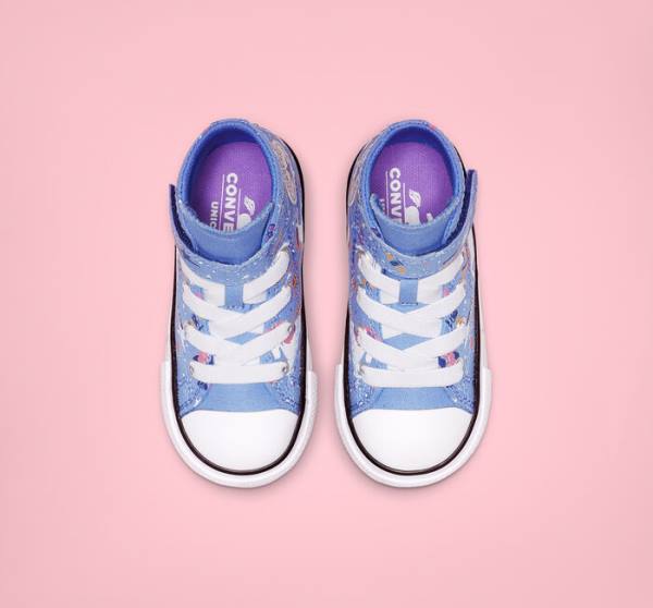 Converse Chuck Taylor All Star Unicons Hook and Loop Vysoké Tenisky Svetlo Modre Čierne Biele | CV-126LJZ