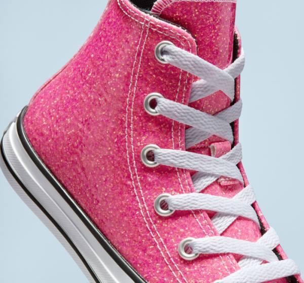 Converse Chuck Taylor All Star Zimná Glitter Vysoké Tenisky Ruzove Čierne Biele | CV-083HXQ