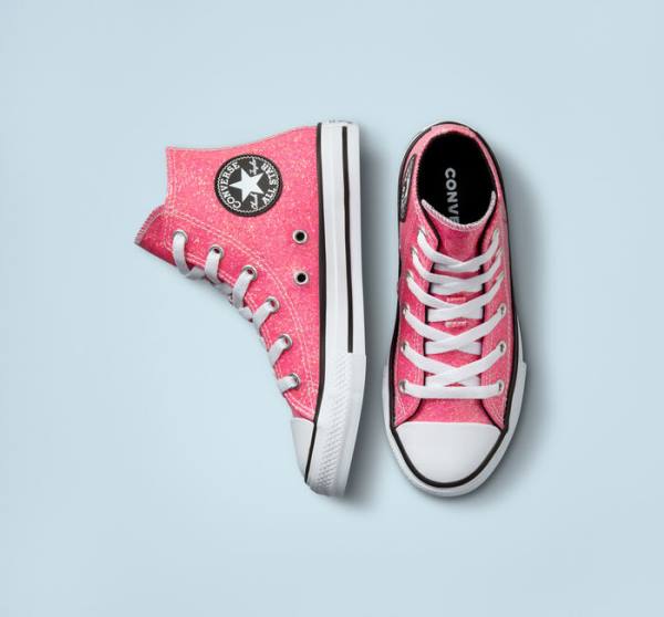 Converse Chuck Taylor All Star Zimná Glitter Vysoké Tenisky Ruzove Čierne Biele | CV-083HXQ