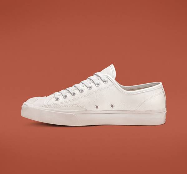 Converse Jack Purcell Kozene Nízke Tenisky Biele Biele Biele | CV-146XDO