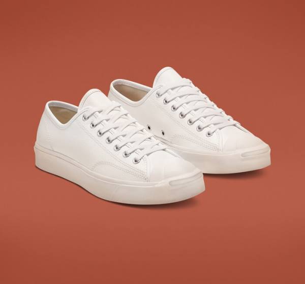 Converse Jack Purcell Kozene Nízke Tenisky Biele Biele Biele | CV-146XDO