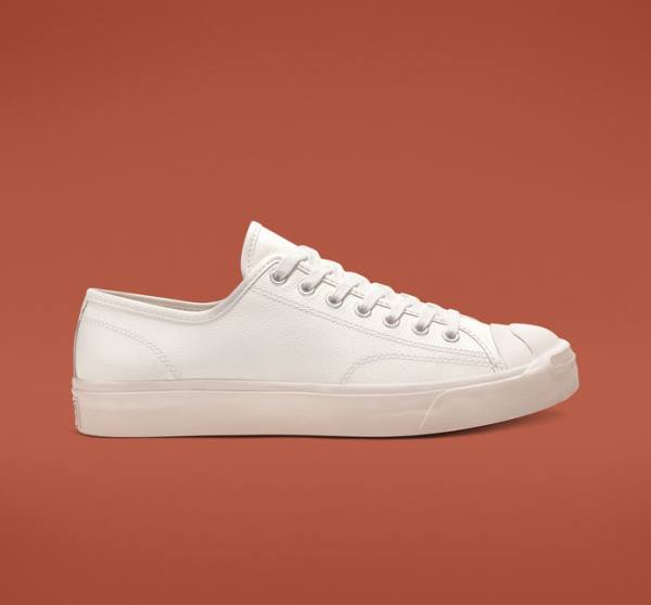 Converse Jack Purcell Kozene Nízke Tenisky Biele Biele Biele | CV-813NUD