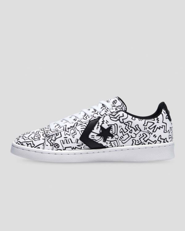 Converse Keith Haring Pro Kozene Nízke Tenisky Biele Čierne Červené | CV-059KQH