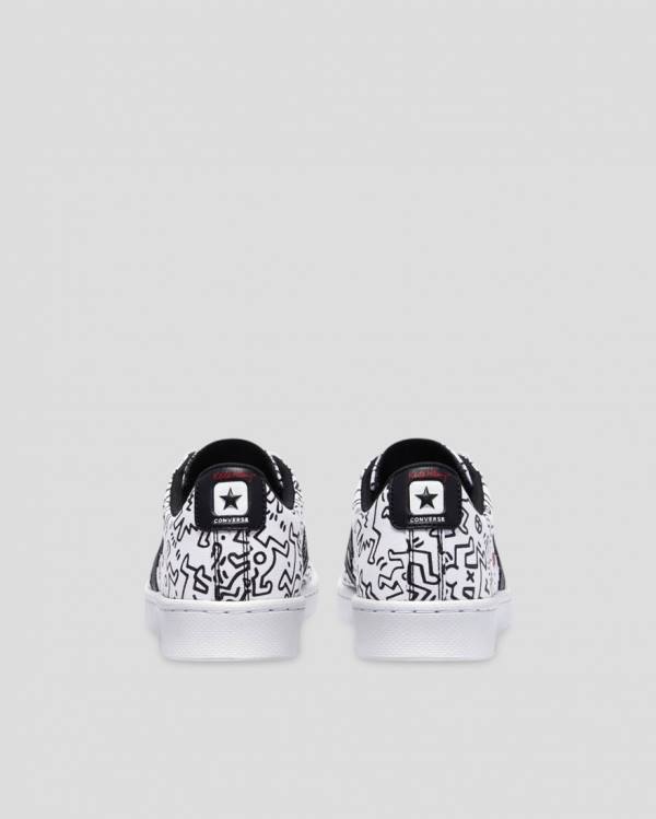 Converse Keith Haring Pro Kozene Nízke Tenisky Biele Čierne Červené | CV-059KQH