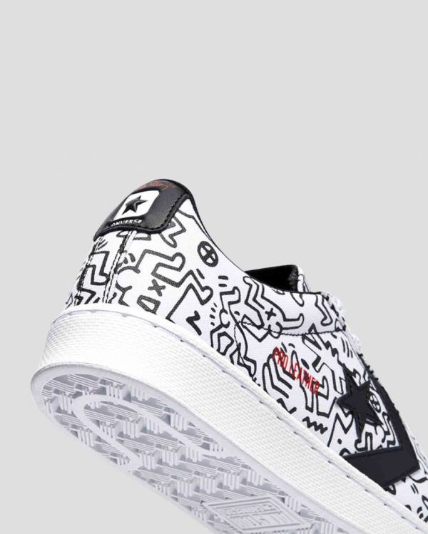 Converse Keith Haring Pro Kozene Nízke Tenisky Biele Čierne Červené | CV-059KQH