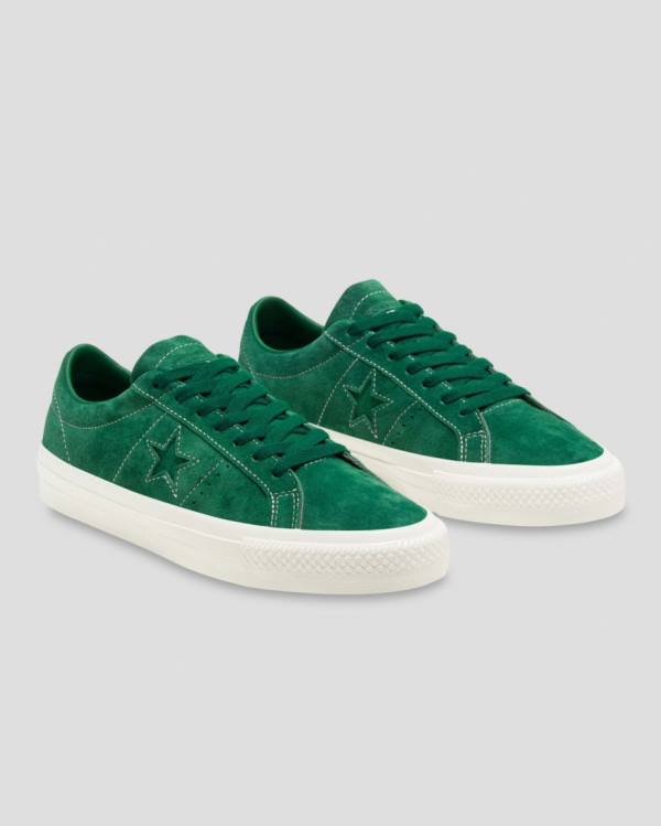 Converse One Star Pro Pigskin Semisove Nízke Tenisky Zelene | CV-568KDP