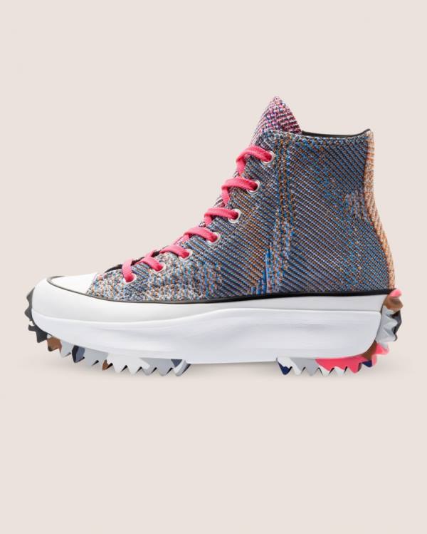 Converse Run Star Hike Knit Print Vysoké Tenisky Modre Červené | CV-475ANE