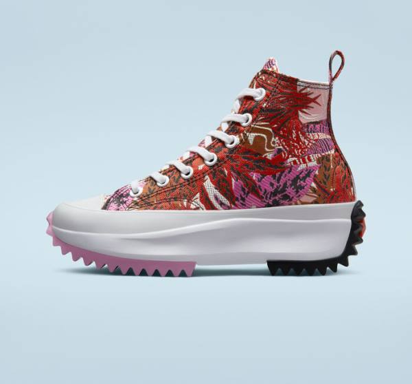 Converse Run Star Hike Platforme Tropical Florals Vysoké Tenisky Oranžové Čierne Biele | CV-714QAJ